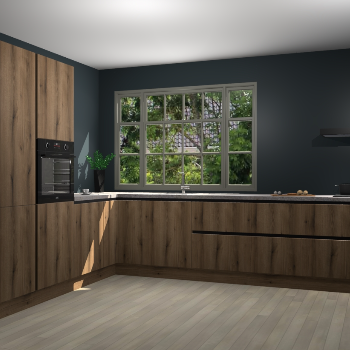 Goud Eiken greeploze keuken Malaga 69348