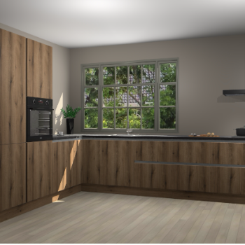 Goud Eiken greeploze keuken Malaga 69351