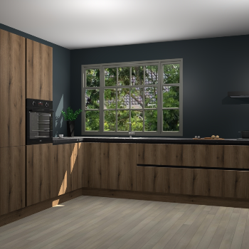 Goud Eiken greeploze keuken Malaga 69354