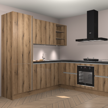 Goud Eiken greeploze keuken Turek 76546