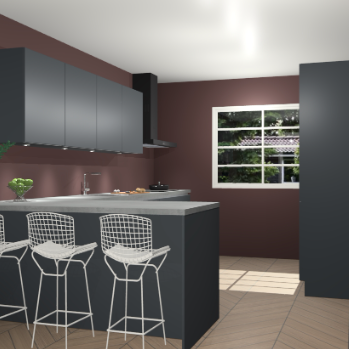 Onyxgrijze greeploze keuken Sopot 66340