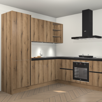 Goud Eiken greeploze keuken Turek 76552