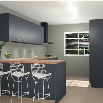 Onyxgrijze keuken Sopot 66222