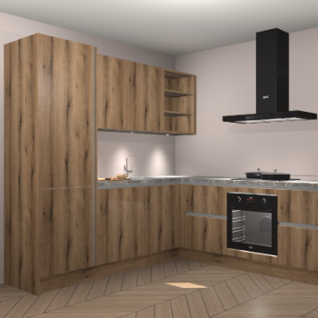 Goud Eiken greeploze keuken Turek 76653