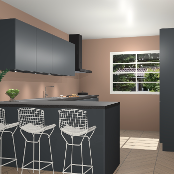 Onyxgrijze greeploze keuken Sopot 66349