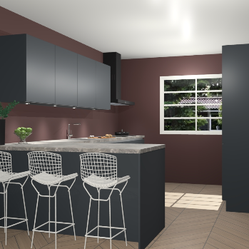 Onyxgrijze greeploze keuken Sopot 66352