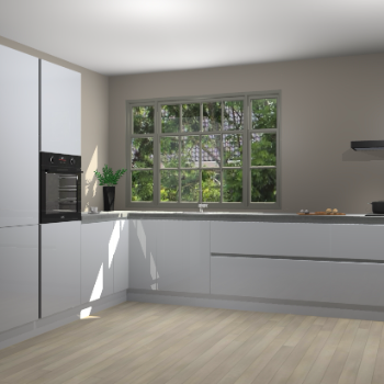 Sneeuwwitte hoogglans greeploze keuken Malaga 69664