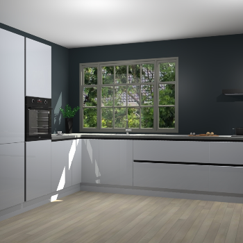 Sneeuwwitte hoogglans greeploze keuken Malaga 69667