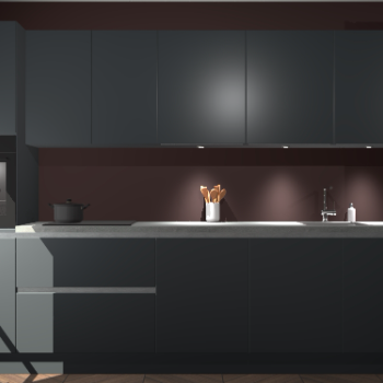 Onyxgrijze greeploze keuken Wels 57889