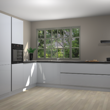 Sneeuwwitte hoogglans greeploze keuken Malaga 69670