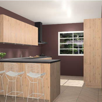 Madera natuur greeploze keuken Sopot 66421