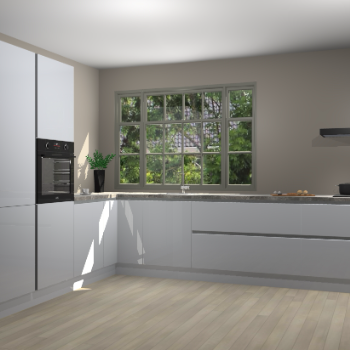 Sneeuwwitte hoogglans greeploze keuken Malaga 69677