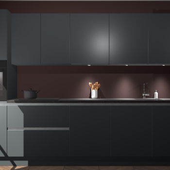 Onyxgrijze greeploze keuken Wels 57946