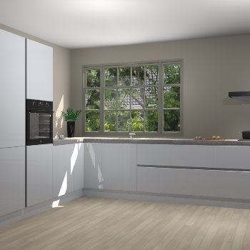 Sneeuwwitte hoogglans greeploze keuken Malaga 69683