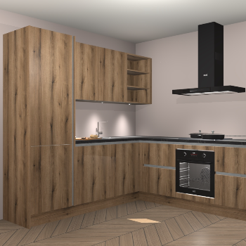 Goud Eiken greeploze keuken Turek 76722