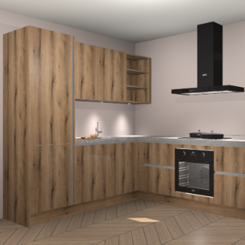 Goud Eiken greeploze keuken Turek 76715