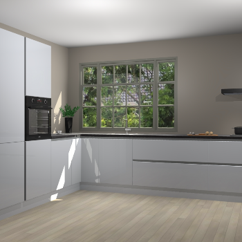 Sneeuwwitte hoogglans greeploze keuken Malaga 69689