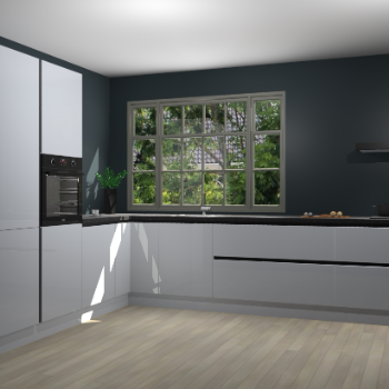 Sneeuwwitte hoogglans greeploze keuken Malaga 69692