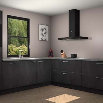 Beton zwarte keuken Lublin 63513
