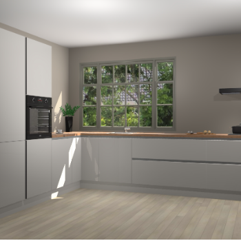 Zijdegrijze hoogglans greeploze keuken Malaga 69760