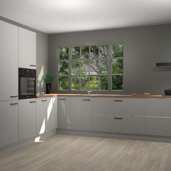 Zijdegrijze hoogglans keuken Malaga 69762