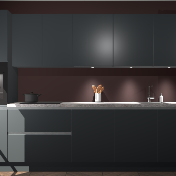 Onyxgrijze greeploze keuken Wels 58003