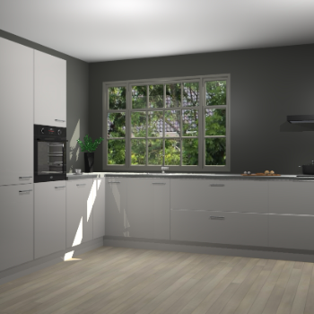 Zijdegrijze hoogglans keuken Malaga 69780