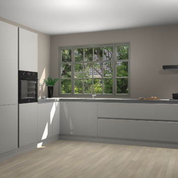 Zijdegrijze hoogglans greeploze keuken Malaga 69781