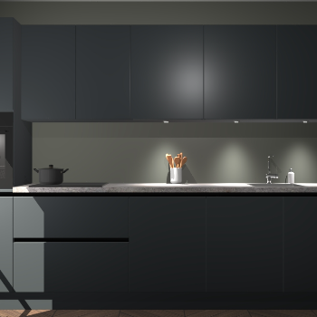 Onyxgrijze greeploze keuken Wels 58006