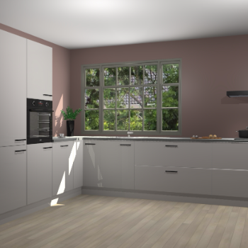 Zijdegrijze hoogglans keuken Malaga 69782