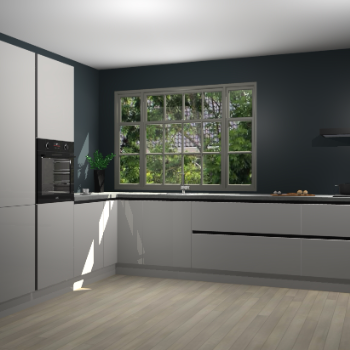 Zijdegrijze hoogglans greeploze keuken Malaga 69784