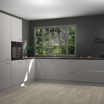 Zijdegrijze hoogglans keuken Malaga 69786