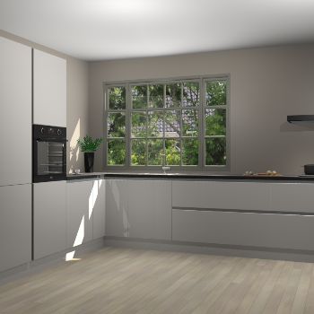 Zijdegrijze hoogglans greeploze keuken Malaga 69787