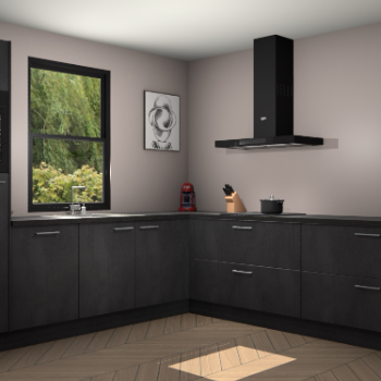 Beton zwarte keuken Lublin 63519