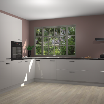 Zijdegrijze hoogglans keuken Malaga 69788