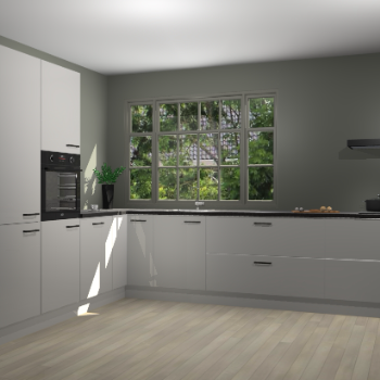 Zijdegrijze hoogglans keuken Malaga 69789