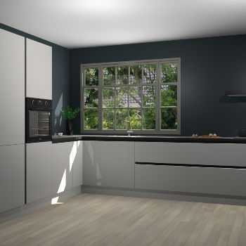 Zijdegrijze hoogglans greeploze keuken Malaga 69790