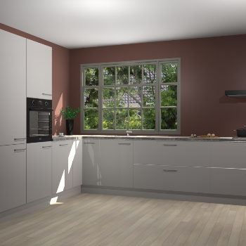 Zijdegrijze hoogglans keuken Malaga 69791