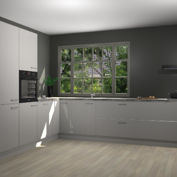 Zijdegrijze hoogglans keuken Malaga 69792