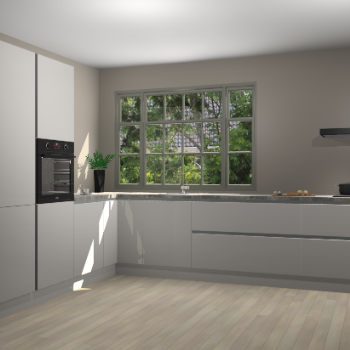 Zijdegrijze hoogglans greeploze keuken Malaga 69793