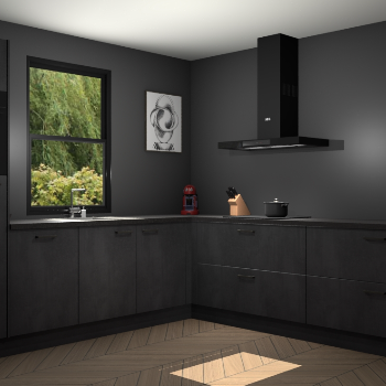 Beton zwarte keuken Lublin 63523