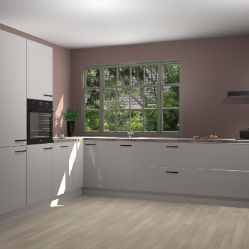 Zijdegrijze hoogglans keuken Malaga 69794