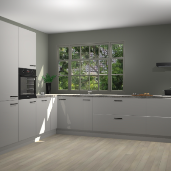 Zijdegrijze hoogglans keuken Malaga 69795