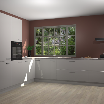 Zijdegrijze hoogglans keuken Malaga 69797