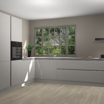 Zijdegrijze hoogglans greeploze keuken Malaga 69799