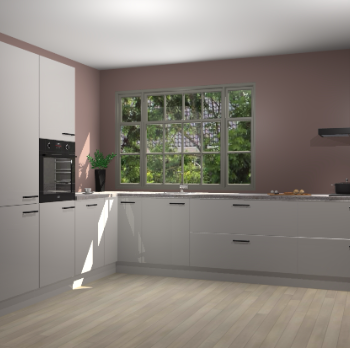 Zijdegrijze hoogglans keuken Malaga 69800