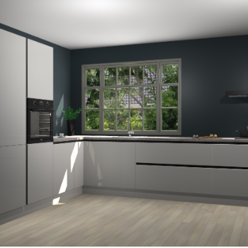 Zijdegrijze hoogglans greeploze keuken Malaga 69802