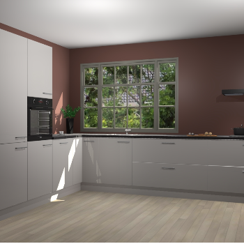 Zijdegrijze hoogglans keuken Malaga 69803