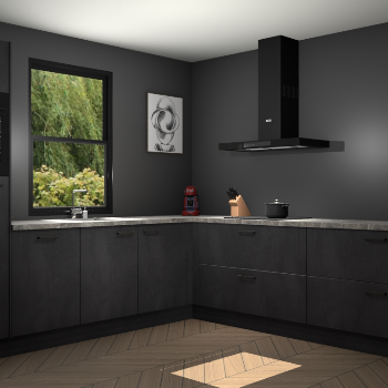 Beton zwarte keuken Lublin 63543