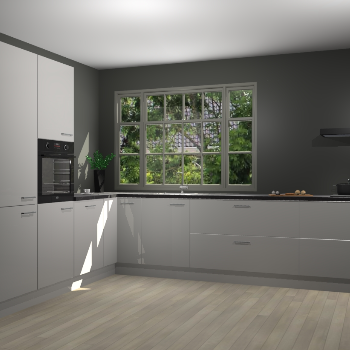 Zijdegrijze hoogglans keuken Malaga 69804